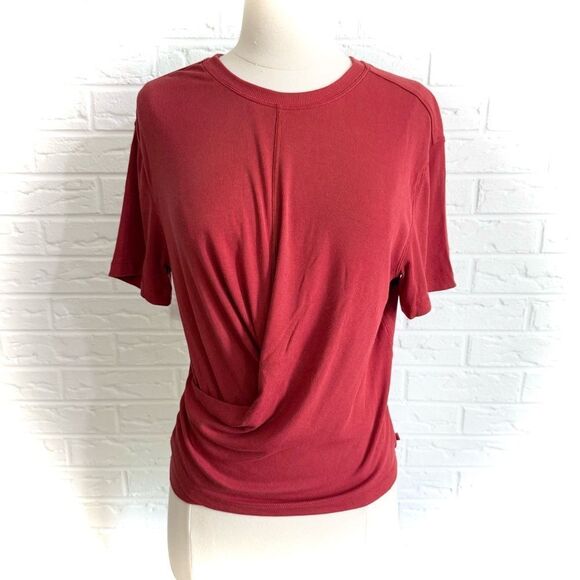 Lululemon Ribbed Modal-Silk Blend Reversible T-Shirt Cayenne Size 4 - Picture 1 of 7